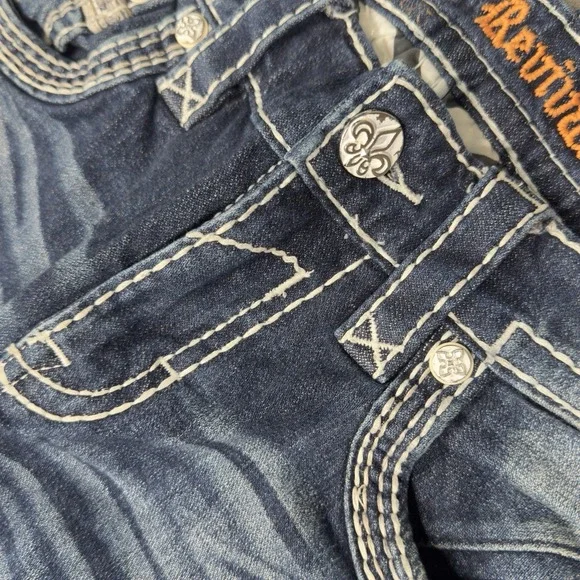 Rock Revival Jeans Mens 30 (Fits 31x29) Robin Straight Dark - Picture 4 of 16